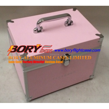 Hard Case Custom Color Portable Aluminum Cosmetic Train Cases with Handle